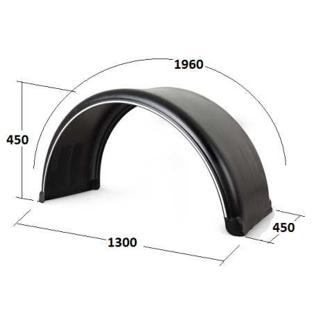 Çamurluk Dorse Tek Teker Şeritli Çamurluk 45X196