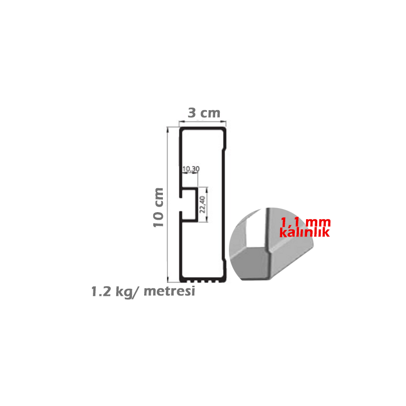 Dorse Alüminyum Profil 300 cm