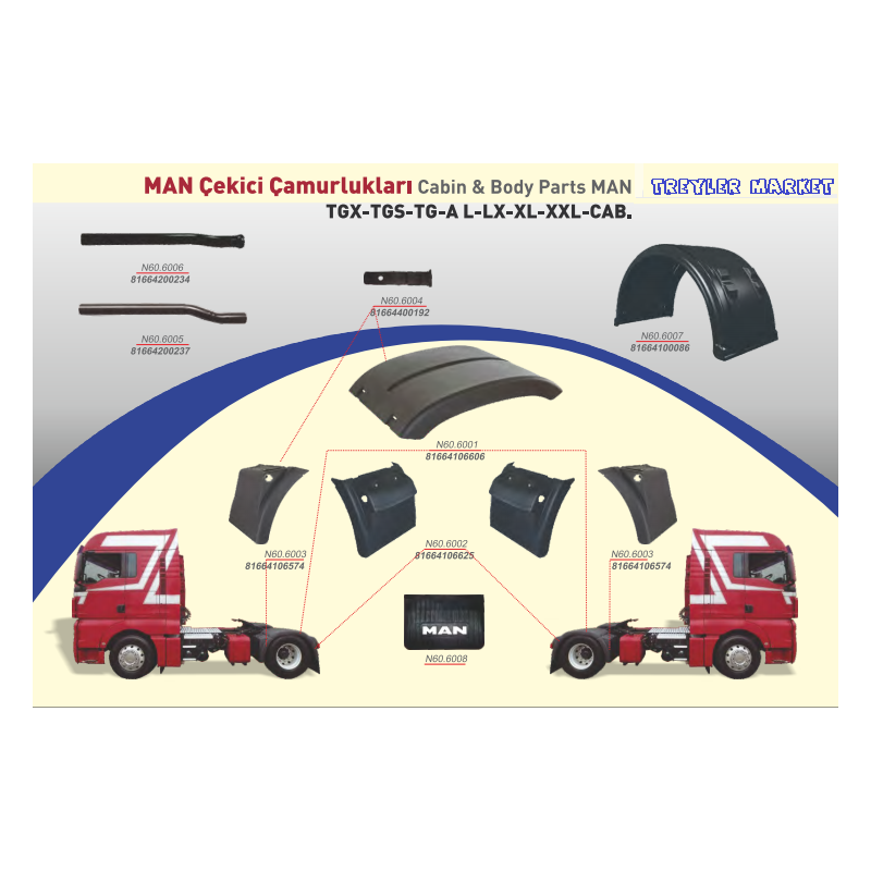Man  F2000  Takozlu Çamurluk R/L