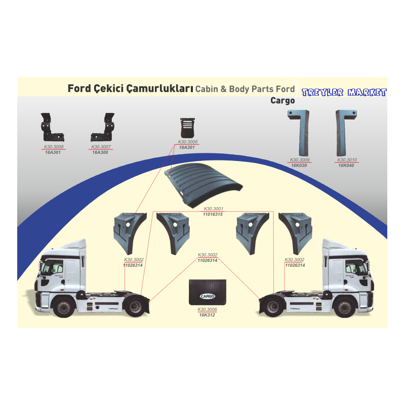 Ford Cargo Çekici Üst Çamurluk R/L