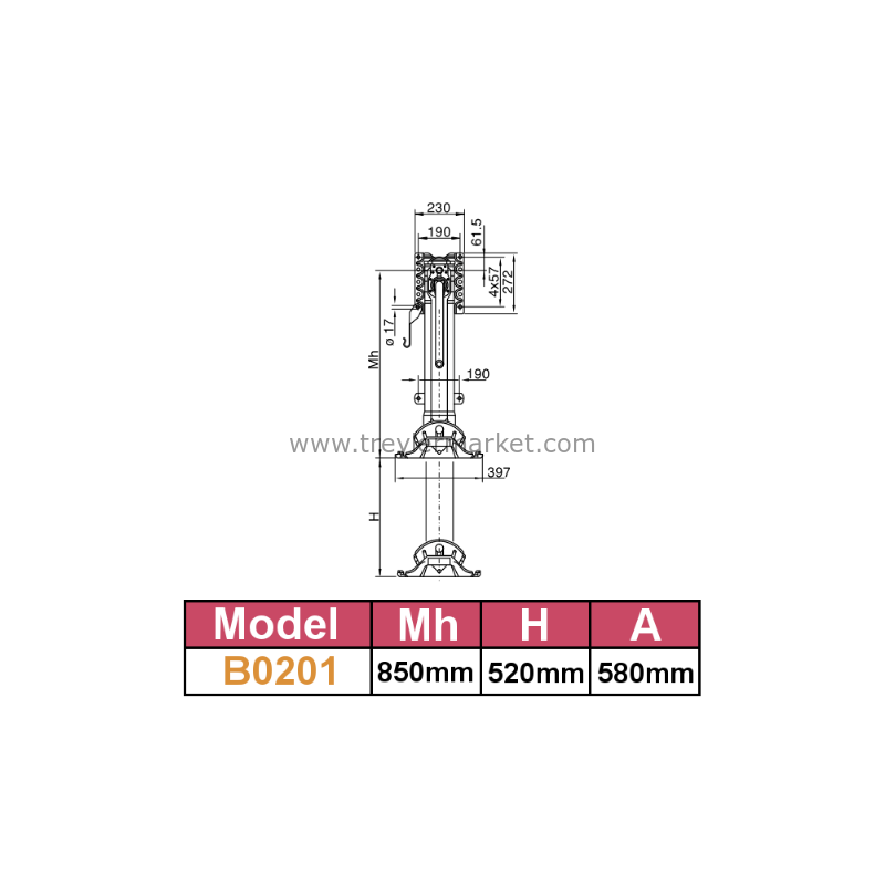 Dorse Park Ayak  JOST  B0201  850 lik