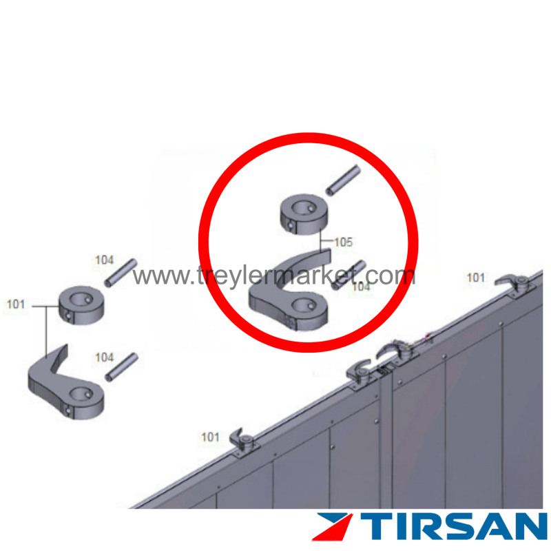 Tırsan Arka Kapı Üst Küçük Kilit Sol