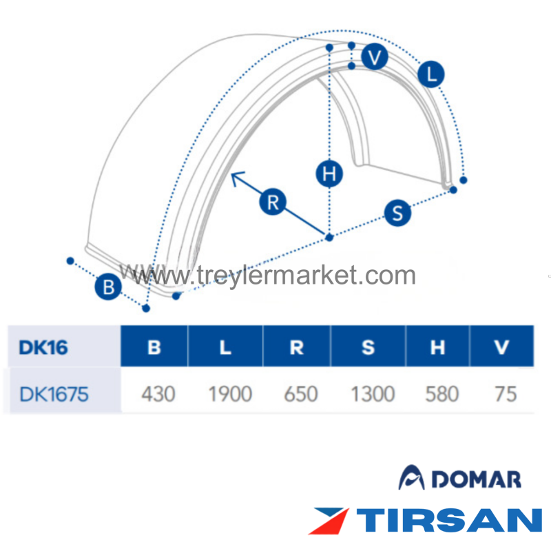 Çamurluk Pilot Teker  TIRSAN  DOMAR DK1675