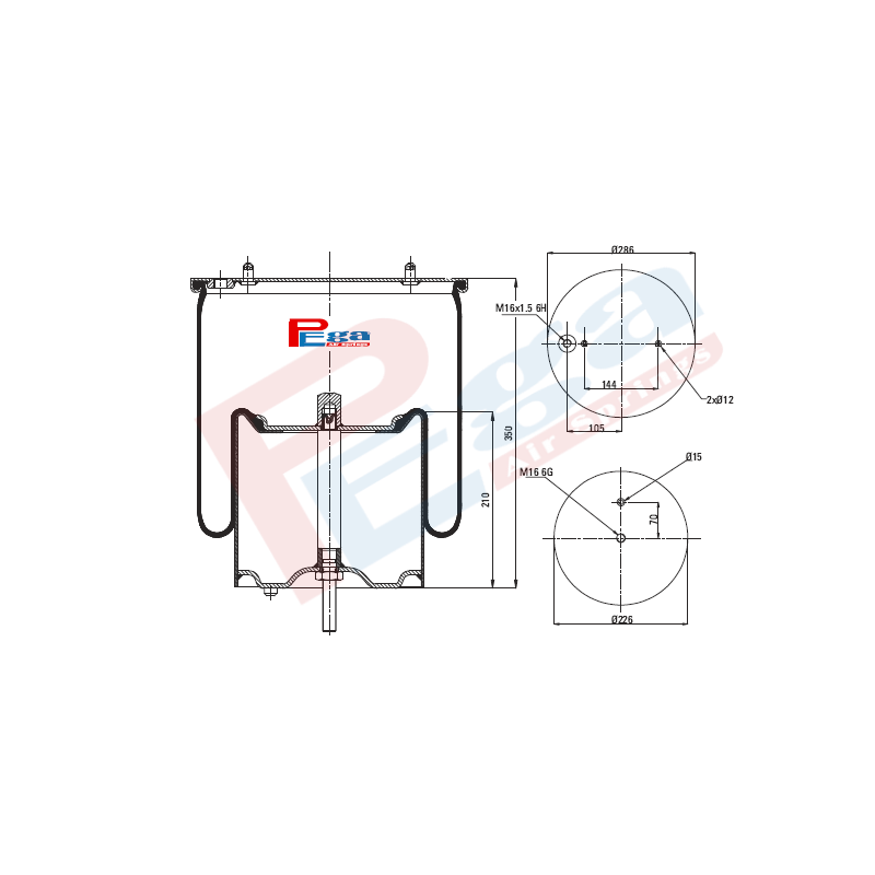 4913 Scania Süspansiyon Körük Komple Metal Piston