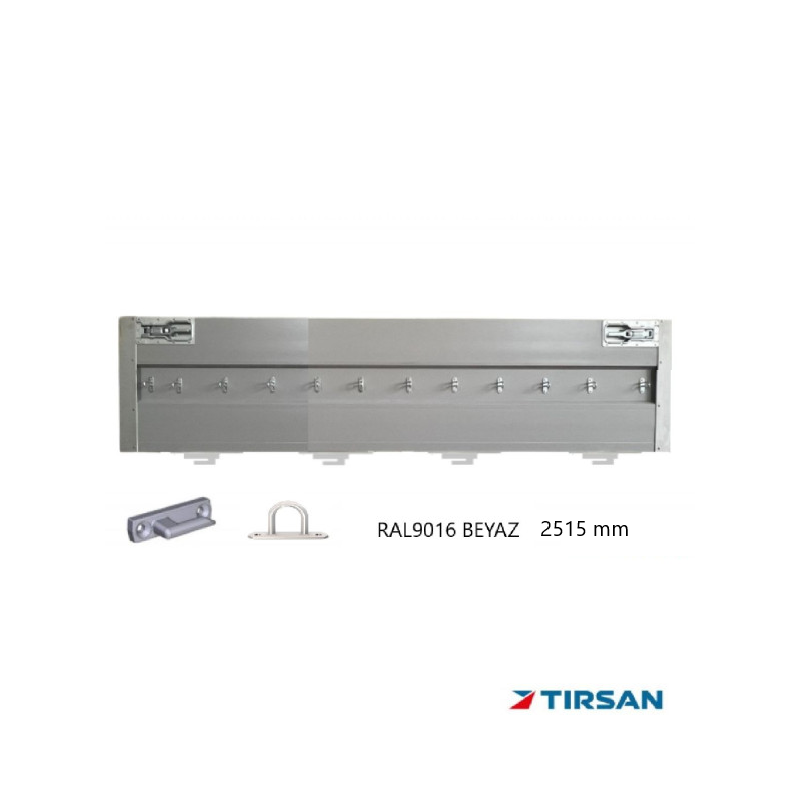 Tırsan Aluminyum Kapak Düz Kanca R-9016 Beyaz 600 x 2515 mm -KG01352