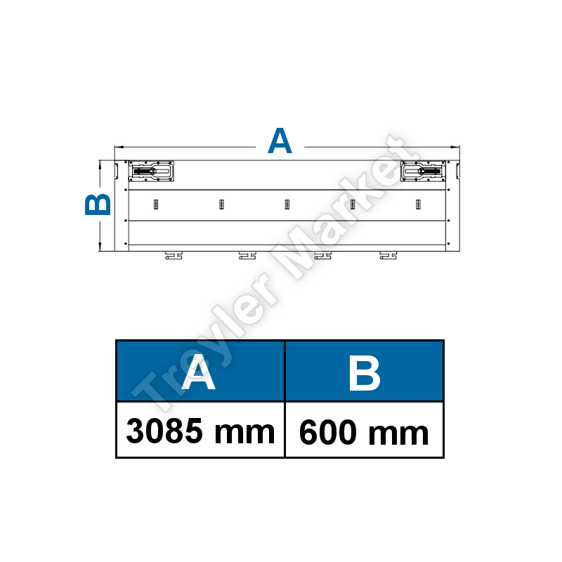 TIRSAN 3085X600 Alüminyum 4 Kapaklı Komplesi