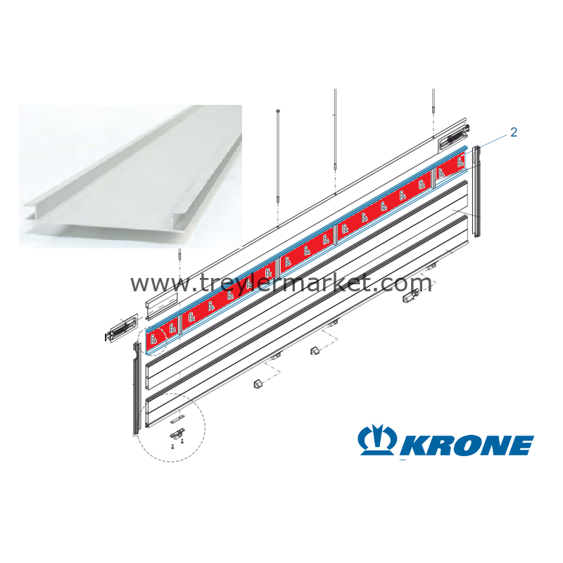 KRONE Profil Yan Kapak Kanca Yuvalı