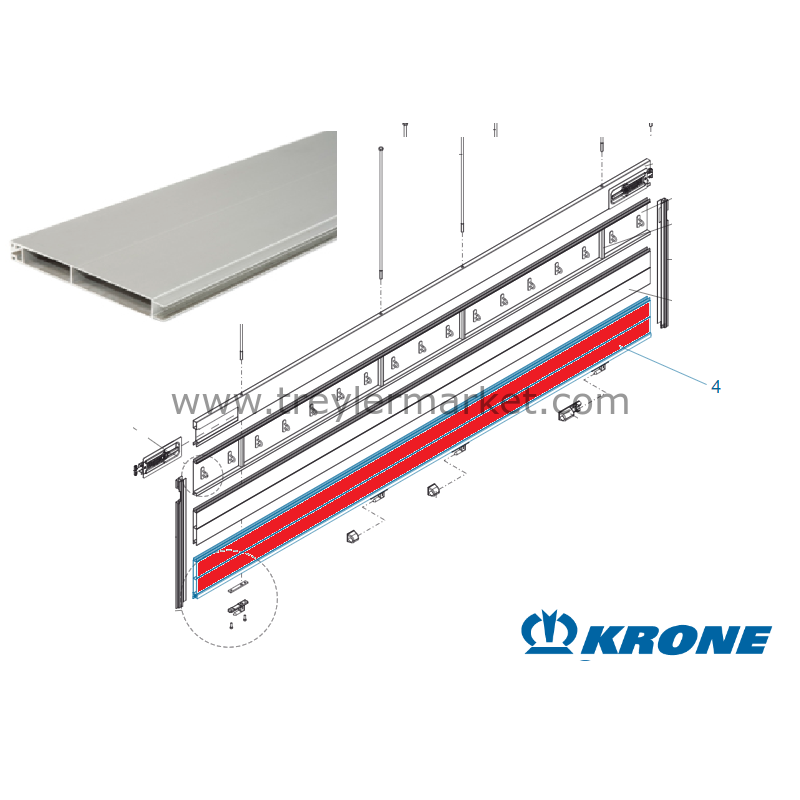 KRONE Profil Yan Kapak Alt -500639455